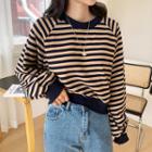 Raglan-sleeve Stripe Pullover