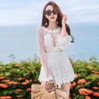 Long-sleeve A-line Lace Playsuit