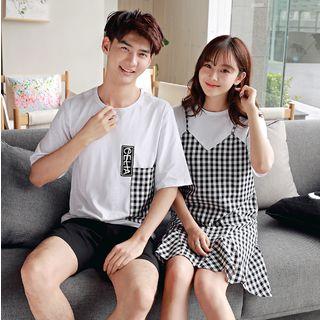 Couple Matching Gingham Short-sleeve T-shirt / Dress