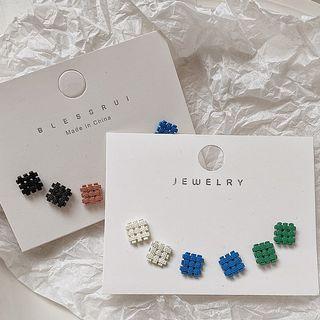 Set Of 3: Square Stud Earring
