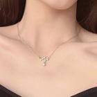 Rhinestone Heartbeat Necklace X451 - Gold - One Size