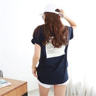 Crew-neck Printed-back T-shirt