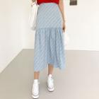 Letter Striped Long Flare Skirt