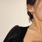 Resin Earring 1 Pair - Gold & Black - One Size