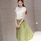 Set: Shirt + Tie-waist Skirt