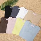 Colored V-neck Silky T-shirt