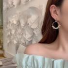 Rhinestone Hoop Drop Earring 1 Pair - As Shown In Figure - One Size