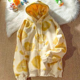 Long-sleeve Round-neck Print Hooded Sweatshirt