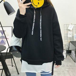 Mock Two-piece Distressed Hoodie