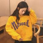 High Collar Lettering Sweatshirt