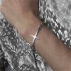 Rhinestone Star Chain Bracelet Silver - One Size