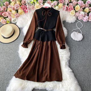Set: Knitted Plain Vest+plain Dress