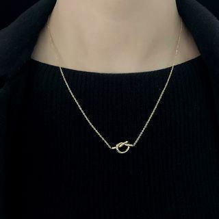 Alloy Knot Pendant Necklace Light Gold - One Size