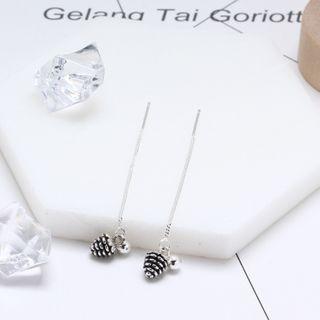 925 Sterling Silver Pine Dangle Earring 925 Silver - Silver - One Size