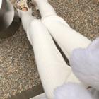 Knit Slit Straight Leg Pants