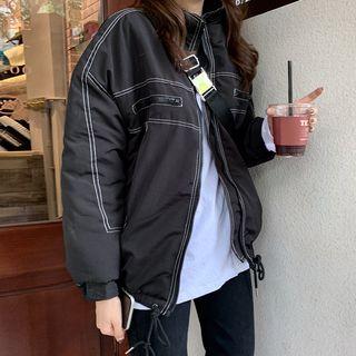Padded Zip Coat Black - One Size