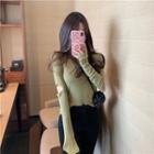 Cut-out Long-sleeve Top