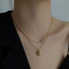 Layered Coin Necklace Gold - One Size