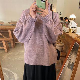 Turtleneck Plain Oversize Sweater