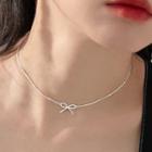 Bow Pendant Sterling Silver Choker / Gift Box / Set