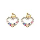 Fashion Heart-shaped Stud Earrings With Colored Austrian Element Crystal