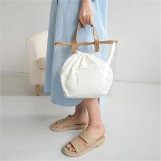 Faux-leather Clear Tote Bag