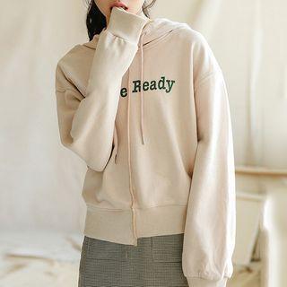 Asymmetrical Lettering Print Hoodie