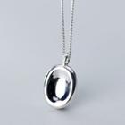 925 Sterling Silver Oval Pendant Necklace S925 Sterling Silver - Necklace - One Size