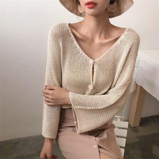 Bell-sleeve Cropped Cardigan