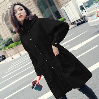 Hooded Single Breasted Trench Jacket