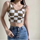 Plaid Slim Fit Cropped Tank Top