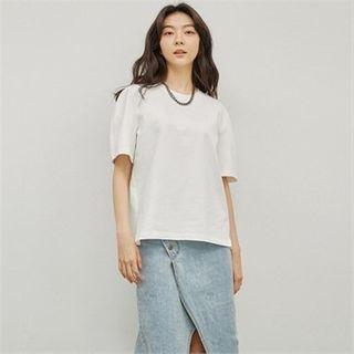 Crewneck Cotton T-shirt With Necklace