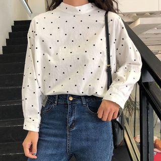 Dotted Blouse Black Dots - White - One Size
