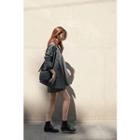 Set: Notched-lapel Jacket + Belted Mini Skirt
