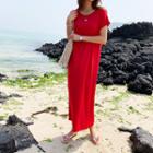 Knot-back Long T-shirt Dress