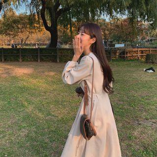 Tie-waist Long Pleat Dress