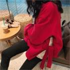 Tie-side Sweatshirt Red - One Size