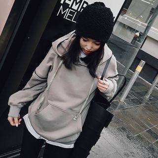 Zip Plain Hoodie
