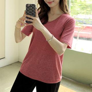 V-neck Linen Blend M Lange T-shirt