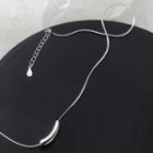 925 Sterling Silver Curved Bar Necklace Silver - One Size
