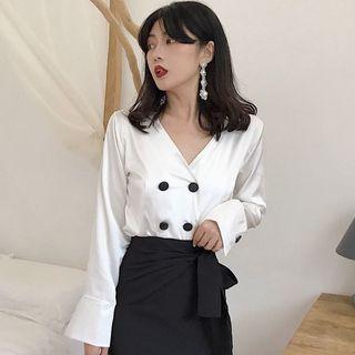 Long-sleeve Double Breasted Top
