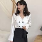 Long-sleeve Double Breasted Top