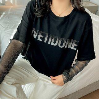 Sequin Lettering T-shirt