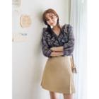 Pleat-detail A-line Miniskirt