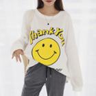 Thank You Smile Printed Oversized T-shirt