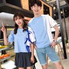 Couple Matching Short-sleeve T-shirt / Pleated Skirt