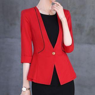 Paneled 3/4-sleeve Blazer