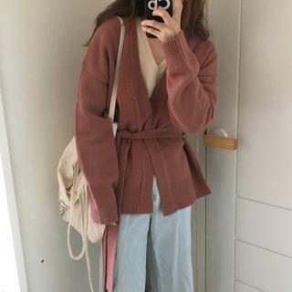 Tie-waist Knit Jacket