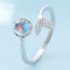 925 Sterling Silver Moonstone Mermaid Tail Open Ring As Shown In Figure - One Size