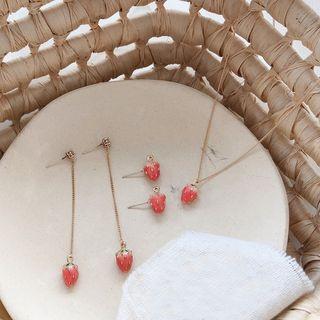 Alloy Strawberry Dangle Earring / Pendant Necklace